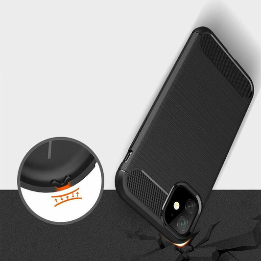 Case for Apple iPhone 12 / 12 Pro, Techsuit, Carbon, Black