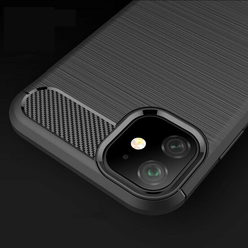 Custodia per Apple iPhone 12 / 12 Pro, Techsuit, Carbonio, Nera