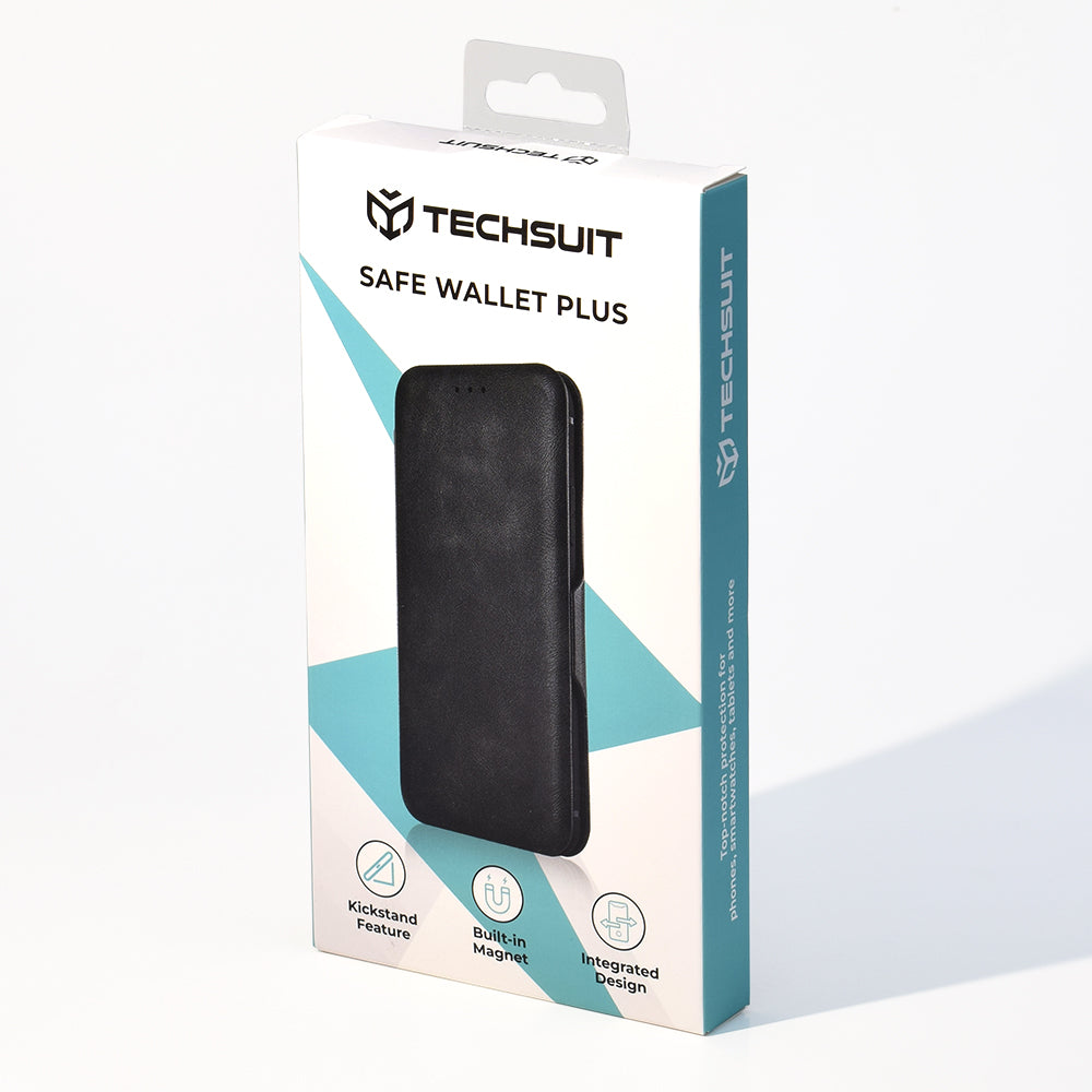 Custodia per Apple iPhone 13 Pro Max, Techsuit, Safe Wallet Plus, Nera