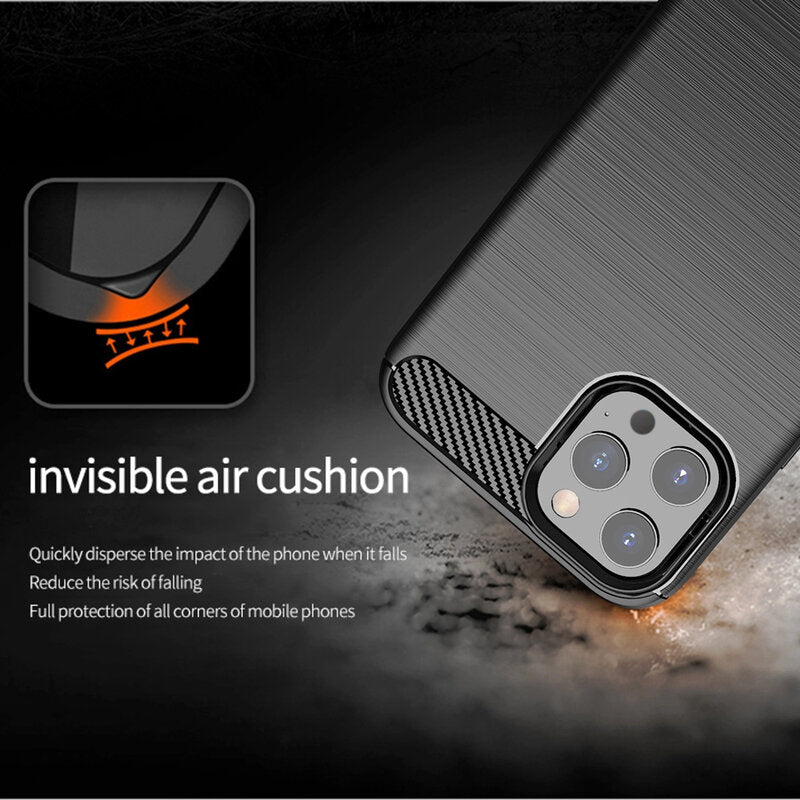 Custodia per Apple iPhone 13 Pro, Techsuit, Carbonio, Nera