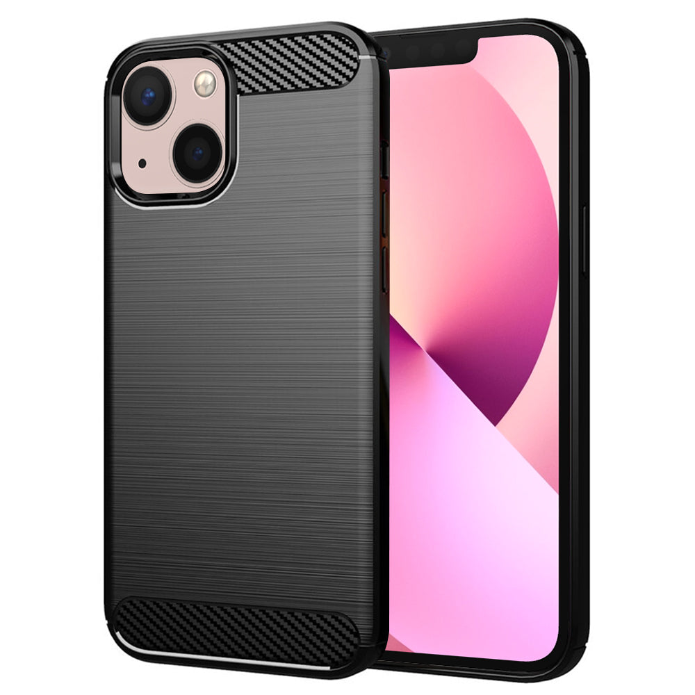 Custodia per Apple iPhone 13, Techsuit, Carbonio, Nera