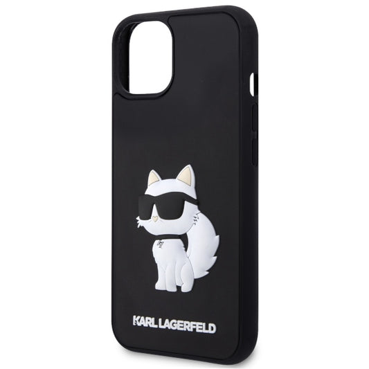 Custodia per Apple iPhone 14 Plus, Karl Lagerfeld, 3D Rubber Choupette, Nera