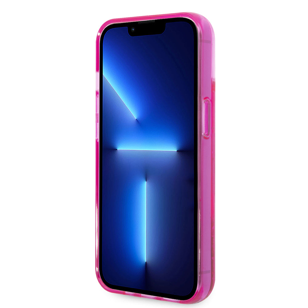 Custodia per Apple iPhone 14 Plus, Karl Lagerfeld, Liquid Glitter KL Logo, Rosa