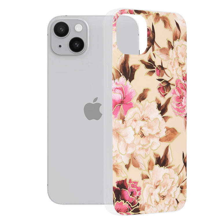 Custodia per Apple iPhone 14 Plus, Techsuit, Marble, Beige