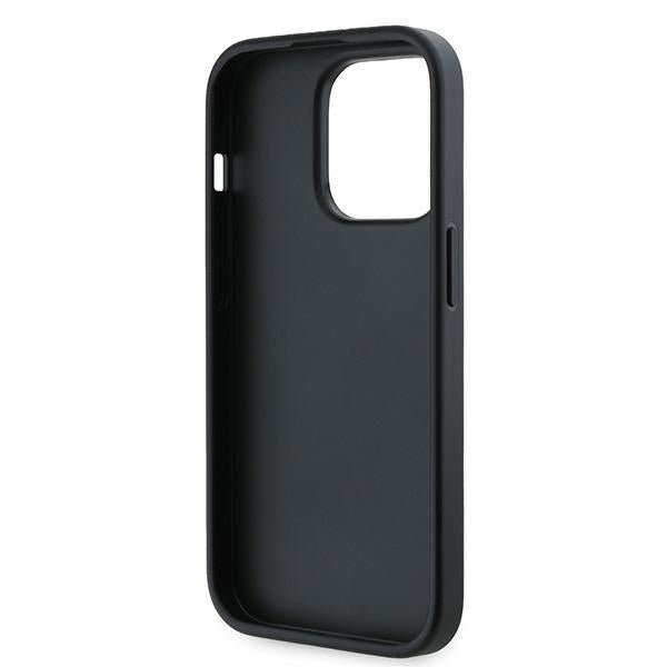 Custodia per Apple iPhone 14 Pro, Karl Lagerfeld, Diagonal Quilted Script, Nera
