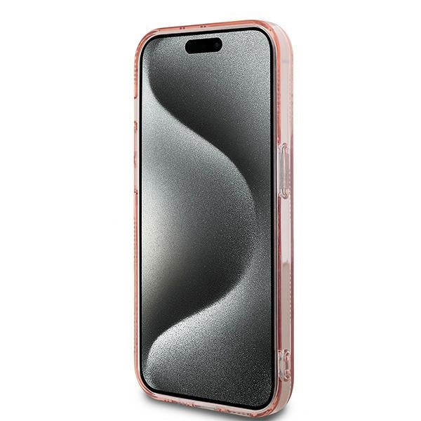 Custodia per Apple iPhone 14 Pro Max, Karl Lagerfeld, IML Luxury Monogram Choupette's Head, Rosa