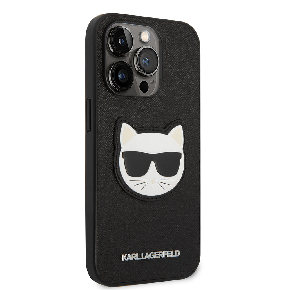 Custodia per Apple iPhone 14 Pro Max, Karl Lagerfeld, Saffiano Choupette's Head, Nera