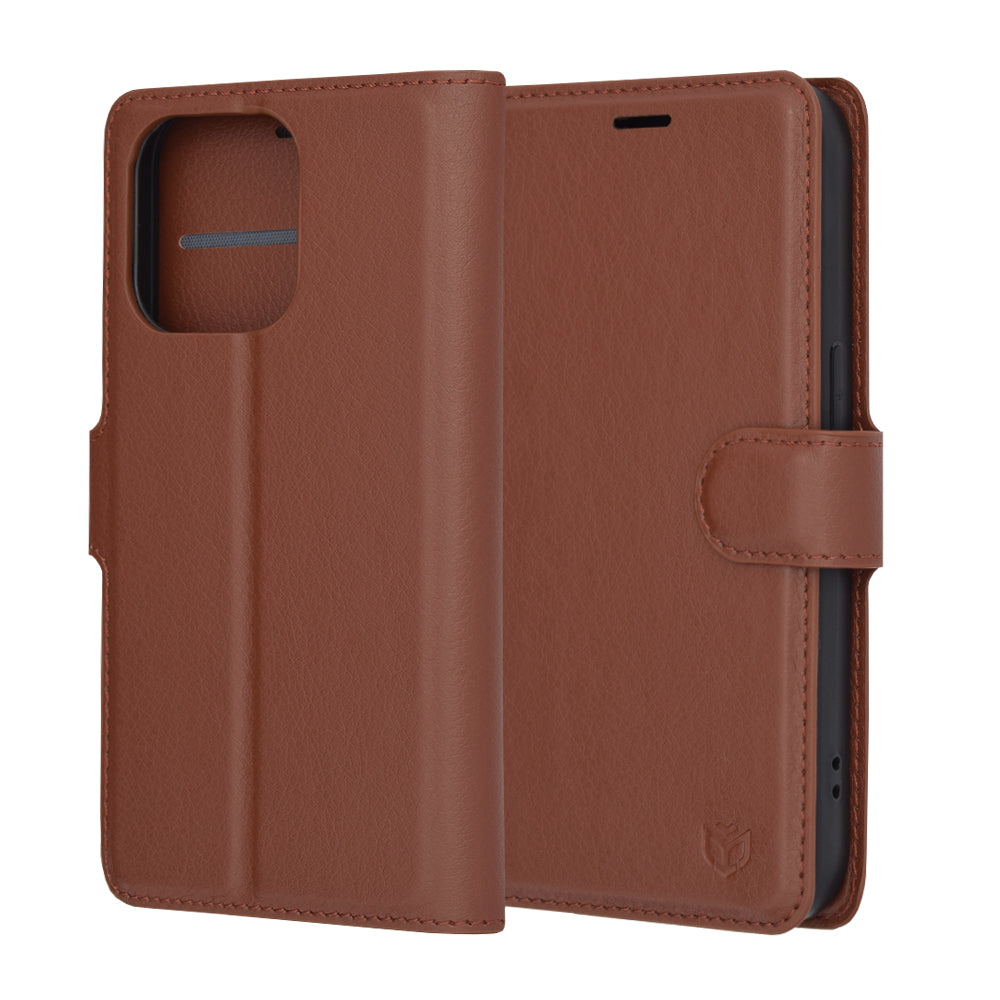 Custodia per Apple iPhone 14 Pro, Techsuit, Leather Folio, Marrone