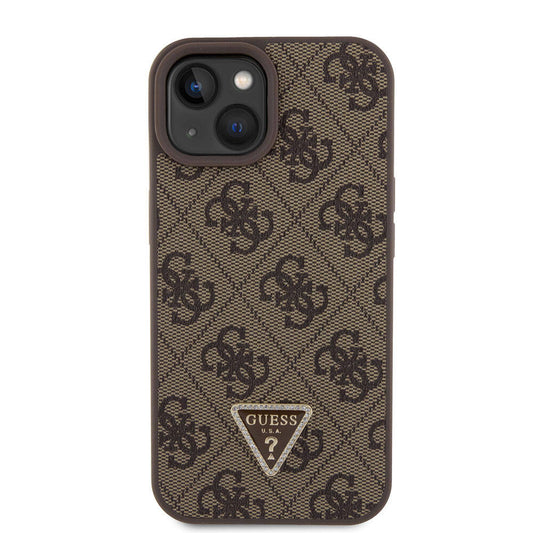Custodia per Apple iPhone 15, Guess, Crossbody 4G Metal Logo, Marrone