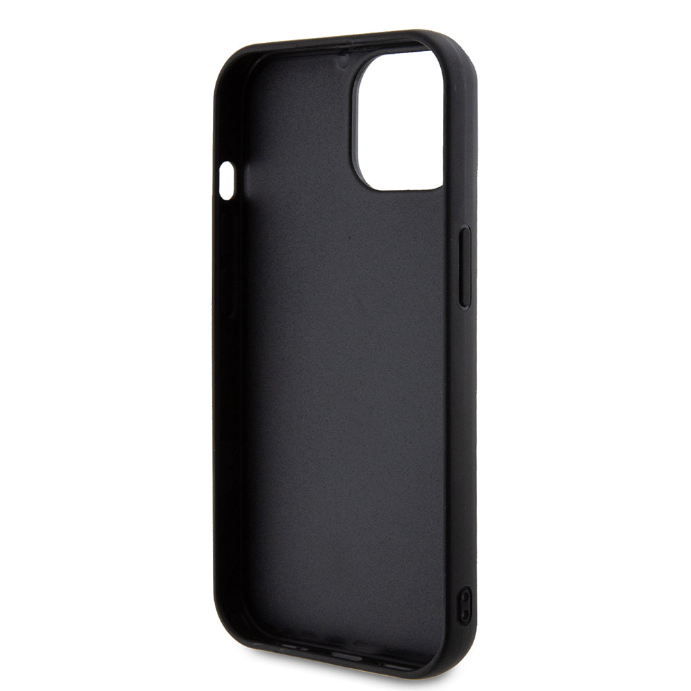 Custodia per Apple iPhone 15, Guess, Quilted Metal Logo, Nera