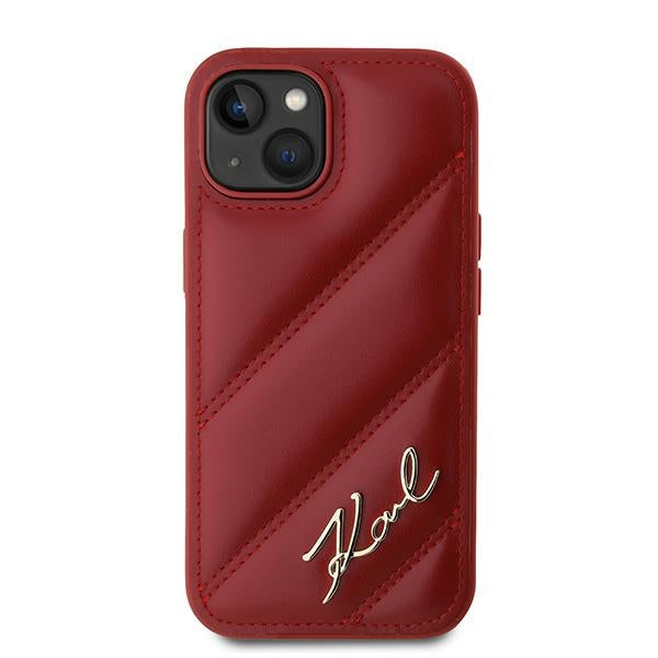 Custodia per Apple iPhone 15, Karl Lagerfeld, Diagonal Quilted Script, Rosie