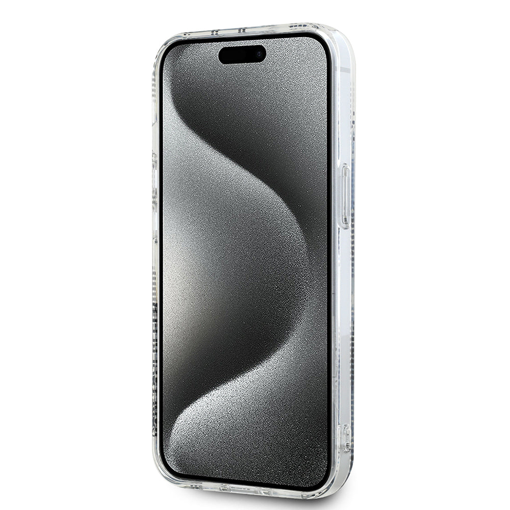 Custodia per Apple iPhone 15, Karl Lagerfeld, IML Electroplated Choupette Head, Trasparente
