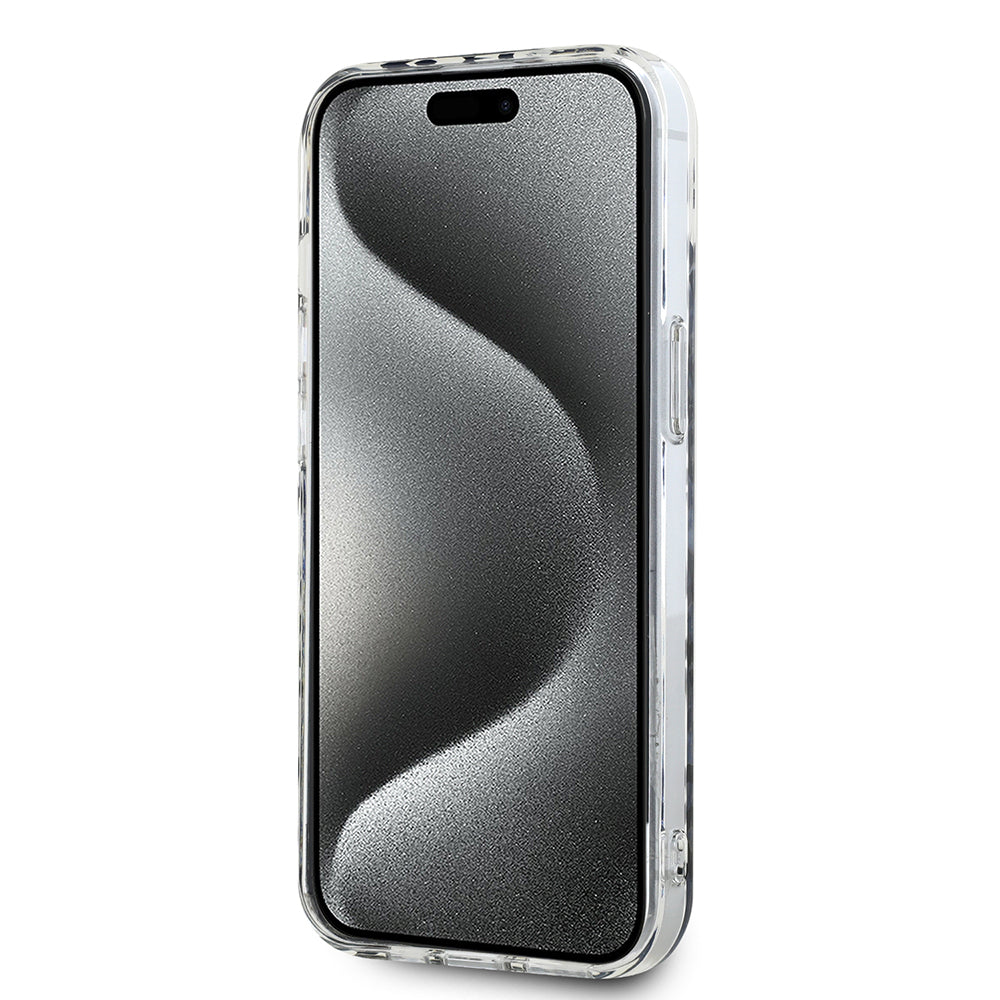 Custodia per Apple iPhone 15, Karl Lagerfeld, IML Luxury Gold Fullover Logo, Dorata