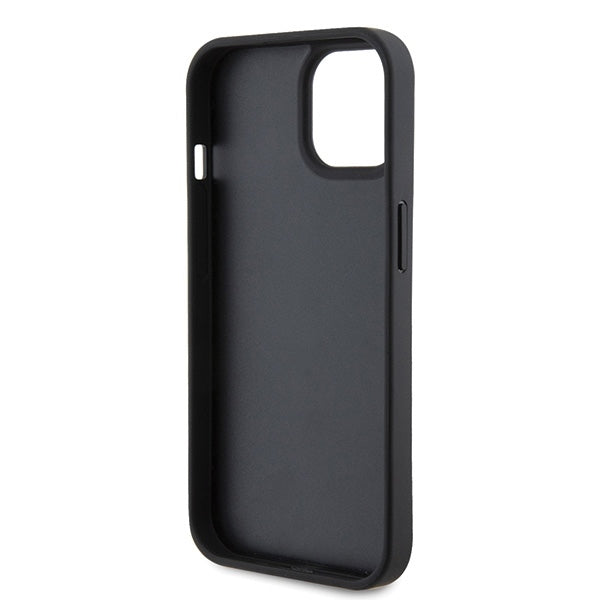 Custodia per Apple iPhone 15, Karl Lagerfeld, Monogram Hot Stamp Metal Logo, Nera