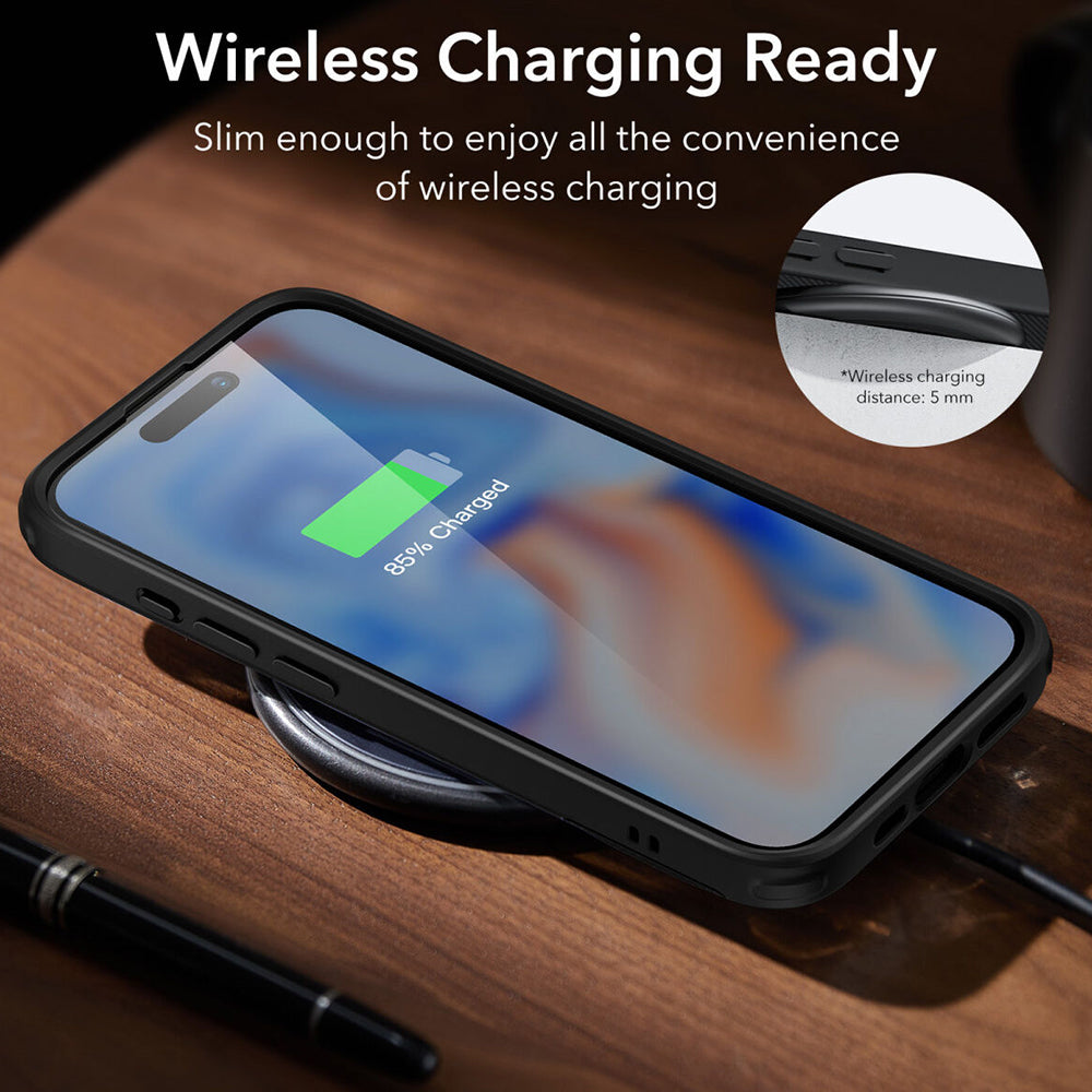 Custodia per Apple iPhone 15 Plus, ESR, Air Shield Boost Kickstand, Nera