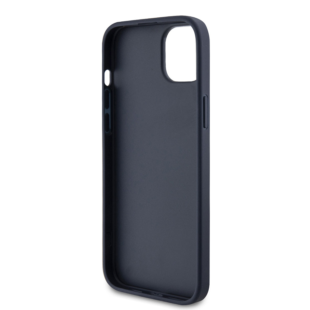 Custodia per Apple iPhone 15 Plus, Guess, 4G Triangle Logo, Blu