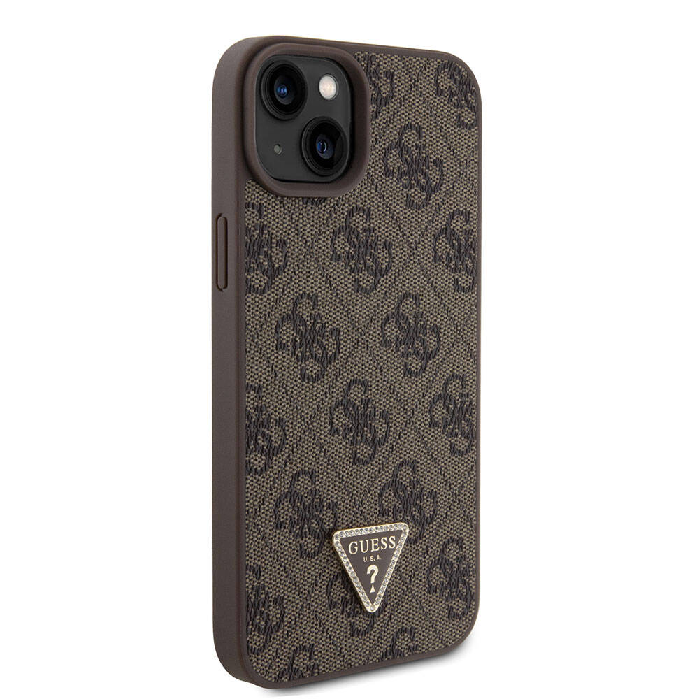 Custodia per Apple iPhone 15 Plus, Guess, Crossbody 4G Metal Logo, Marrone