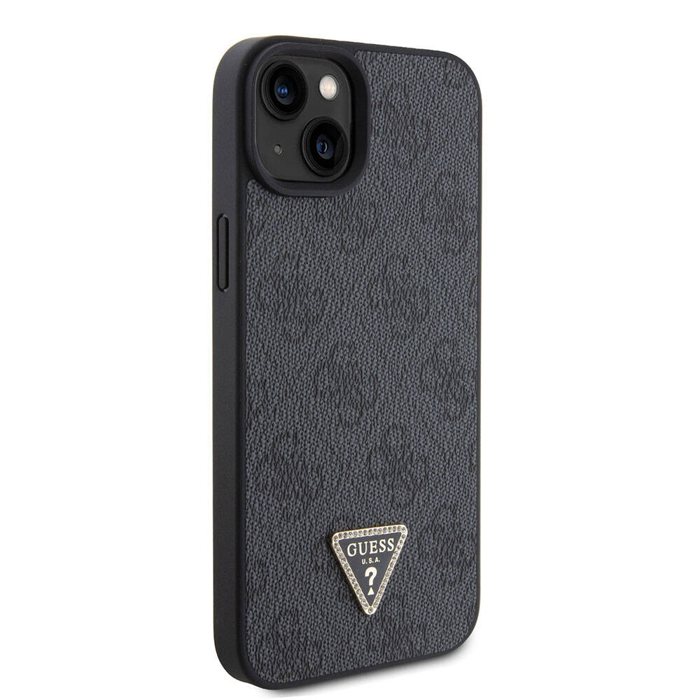 Custodia per Apple iPhone 15 Plus, Guess, Crossbody 4G Metal Logo, Nera