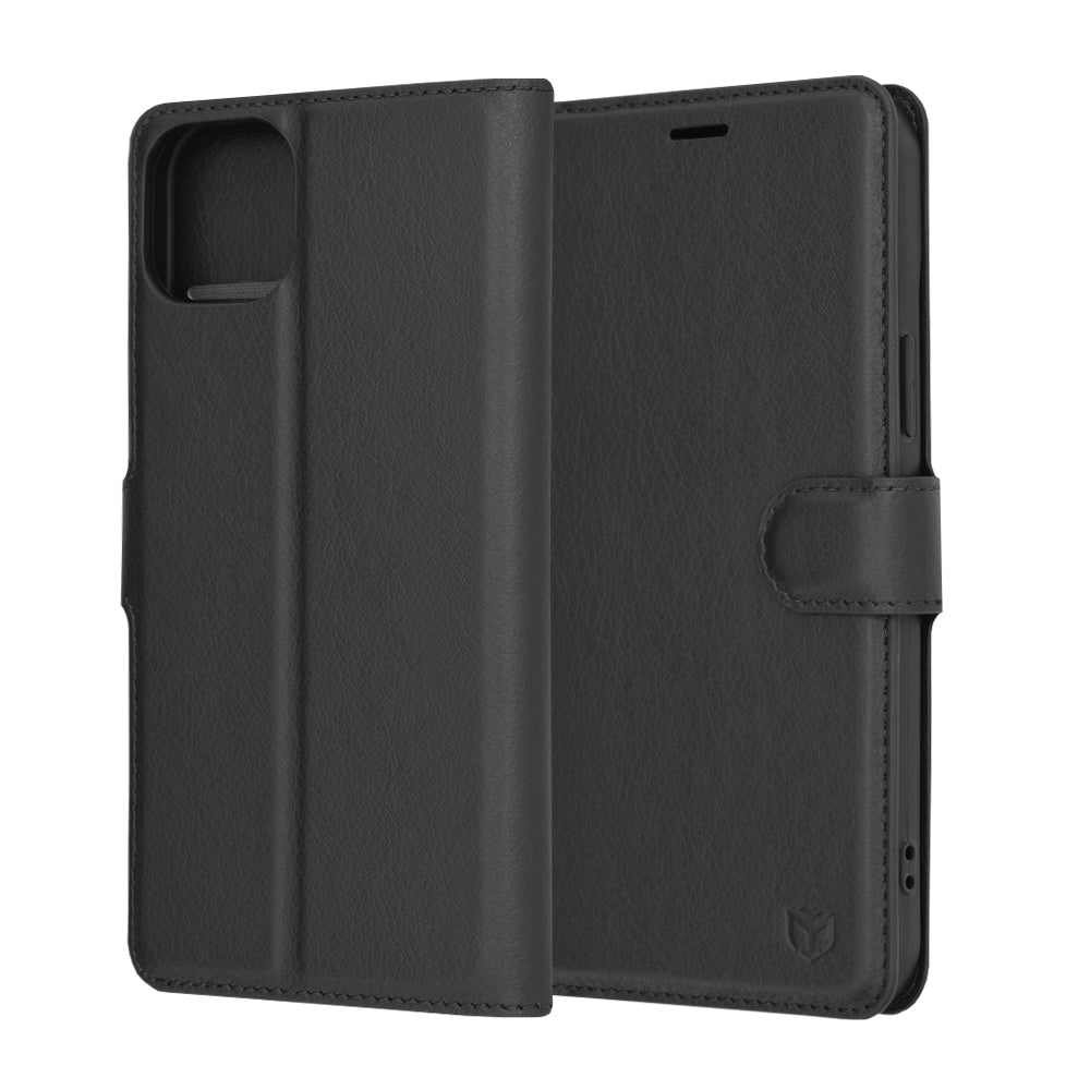 Custodia per Apple iPhone 15 Plus, Techsuit, Leather Folio, Nera
