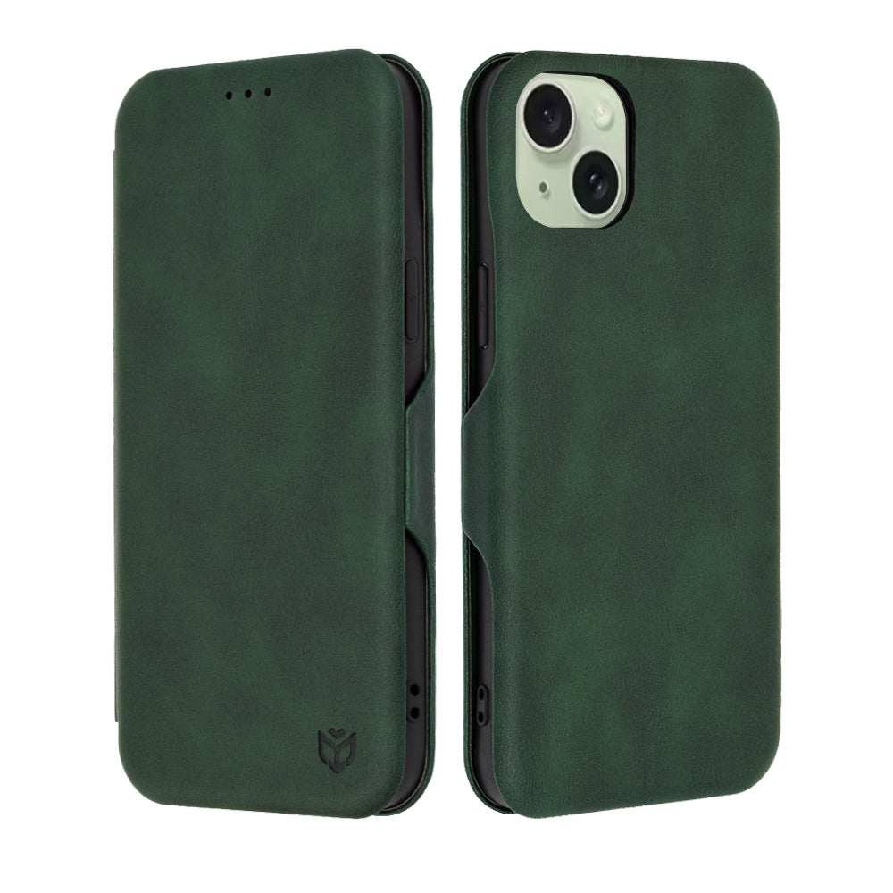 Custodia per Apple iPhone 15 Plus, Techsuit, Safe Wallet Plus, Verde