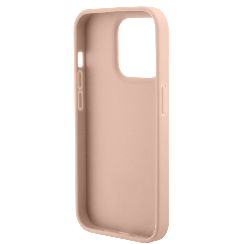 Custodia per Apple iPhone 15 Pro, Guess, Croco Triangle Metal Logo, Rosa