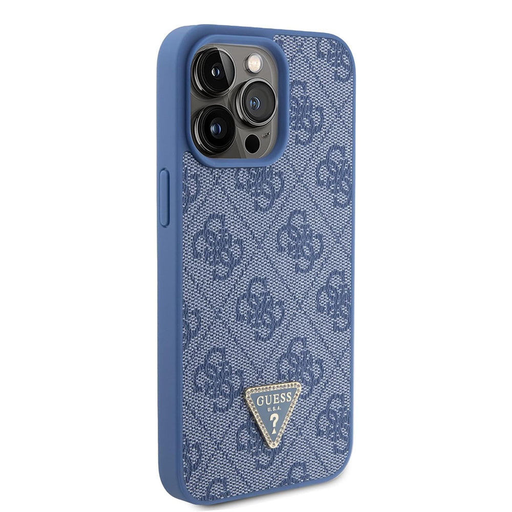 Custodia per Apple iPhone 15 Pro, Guess, Crossbody 4G Metal Logo, Blu
