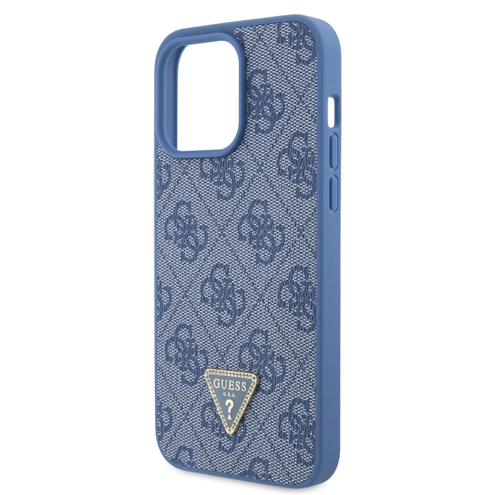 Custodia per Apple iPhone 15 Pro, Guess, Crossbody 4G Metal Logo, Blu