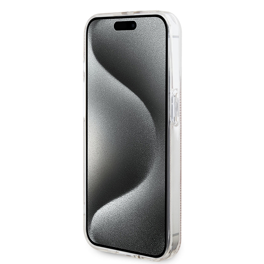 Case for Apple iPhone 15 Pro, Guess, IML 4G Gold Stripe, Pink