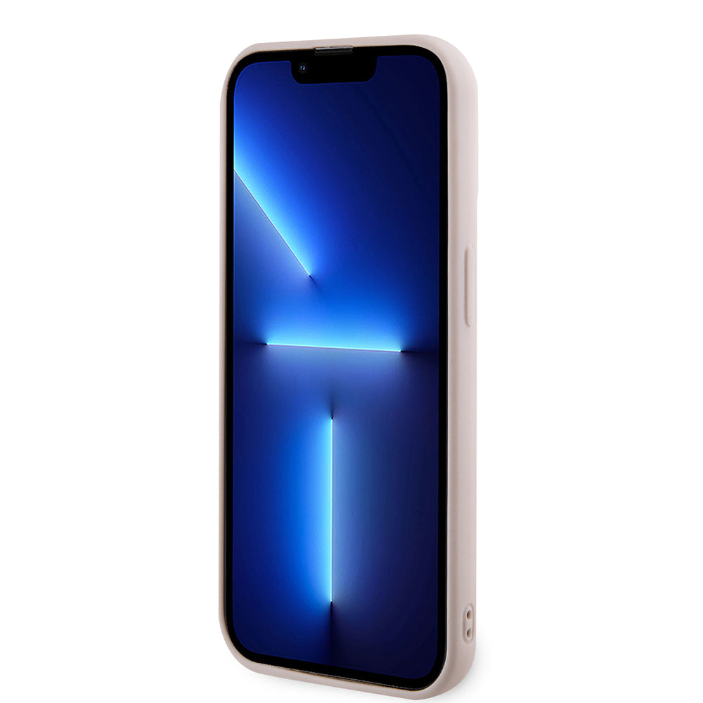 Custodia per Apple iPhone 15 Pro, Karl Lagerfeld, 3D Rubber Glitter Logo Karl, Rosa