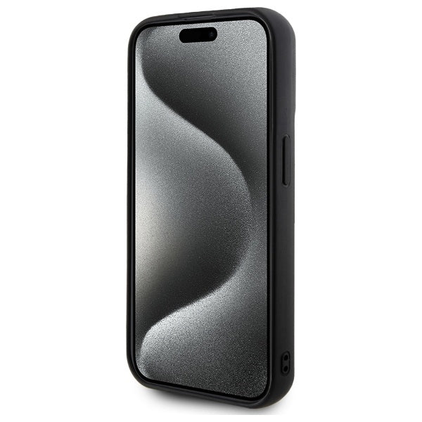 Custodia per Apple iPhone 15 Pro, Karl Lagerfeld, 3D Rubber Signature, Nera