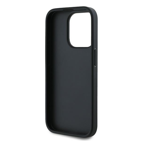 Custodia per Apple iPhone 15 Pro, Karl Lagerfeld, Diagonal Quilted Script, Nera