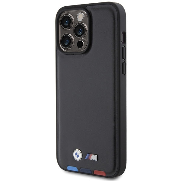 Custodia per Apple iPhone 15 Pro Max, BMW, Stamp Tricolore, Nera
