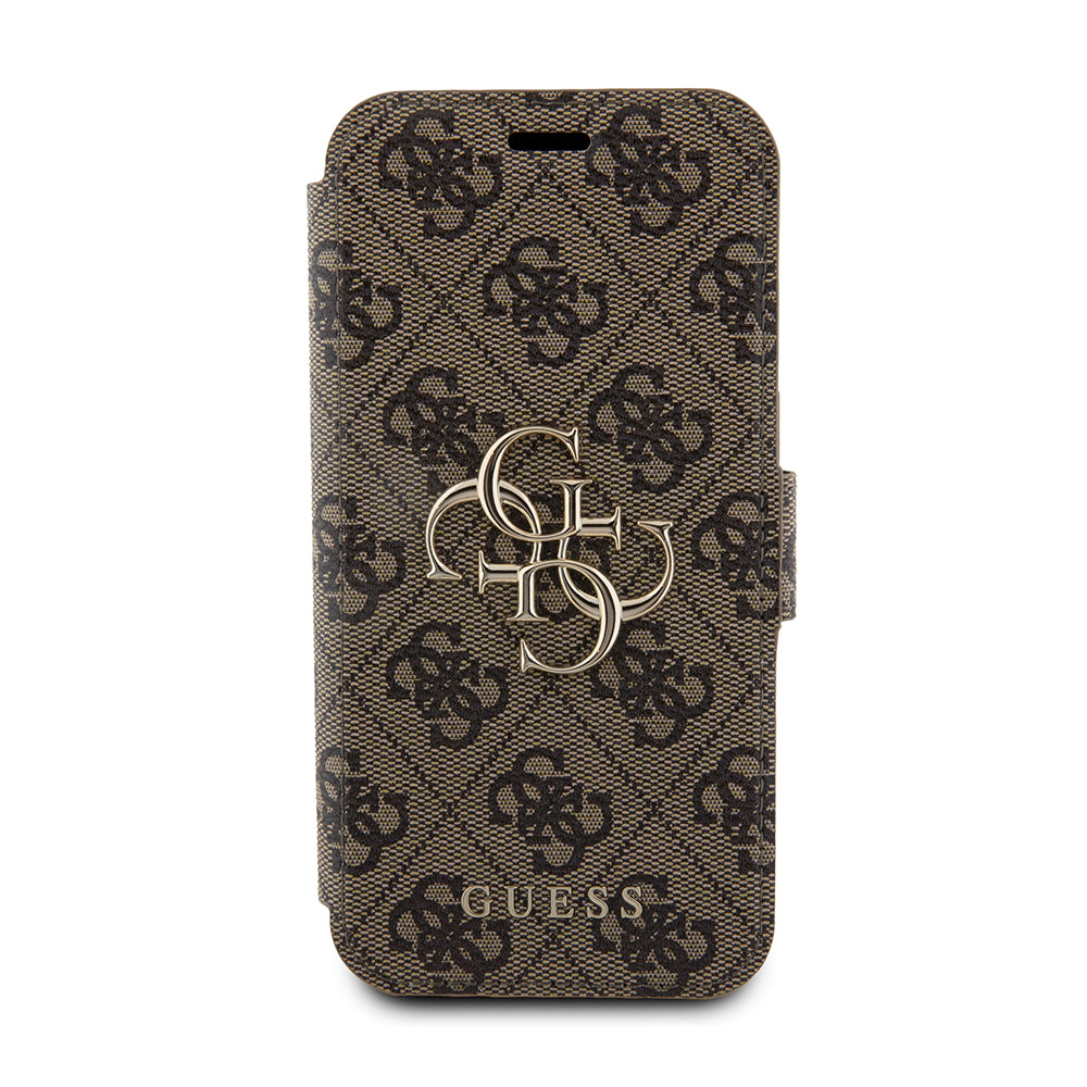 Custodia per Apple iPhone 15 Pro Max, Guess, 4G Book, Marrone