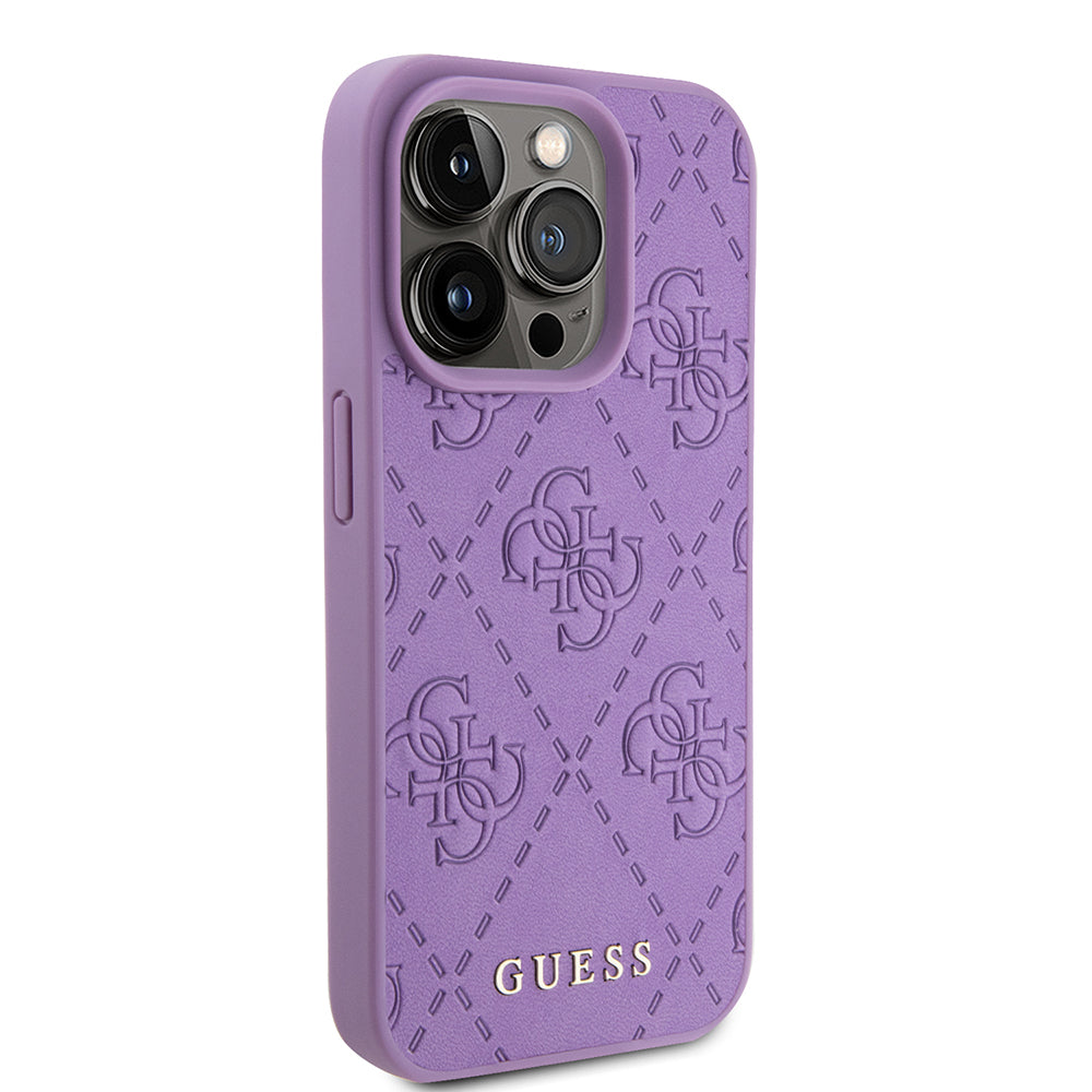 Custodia per Apple iPhone 15 Pro Max, Guess, 4G Stamped, Lilla Chiaro