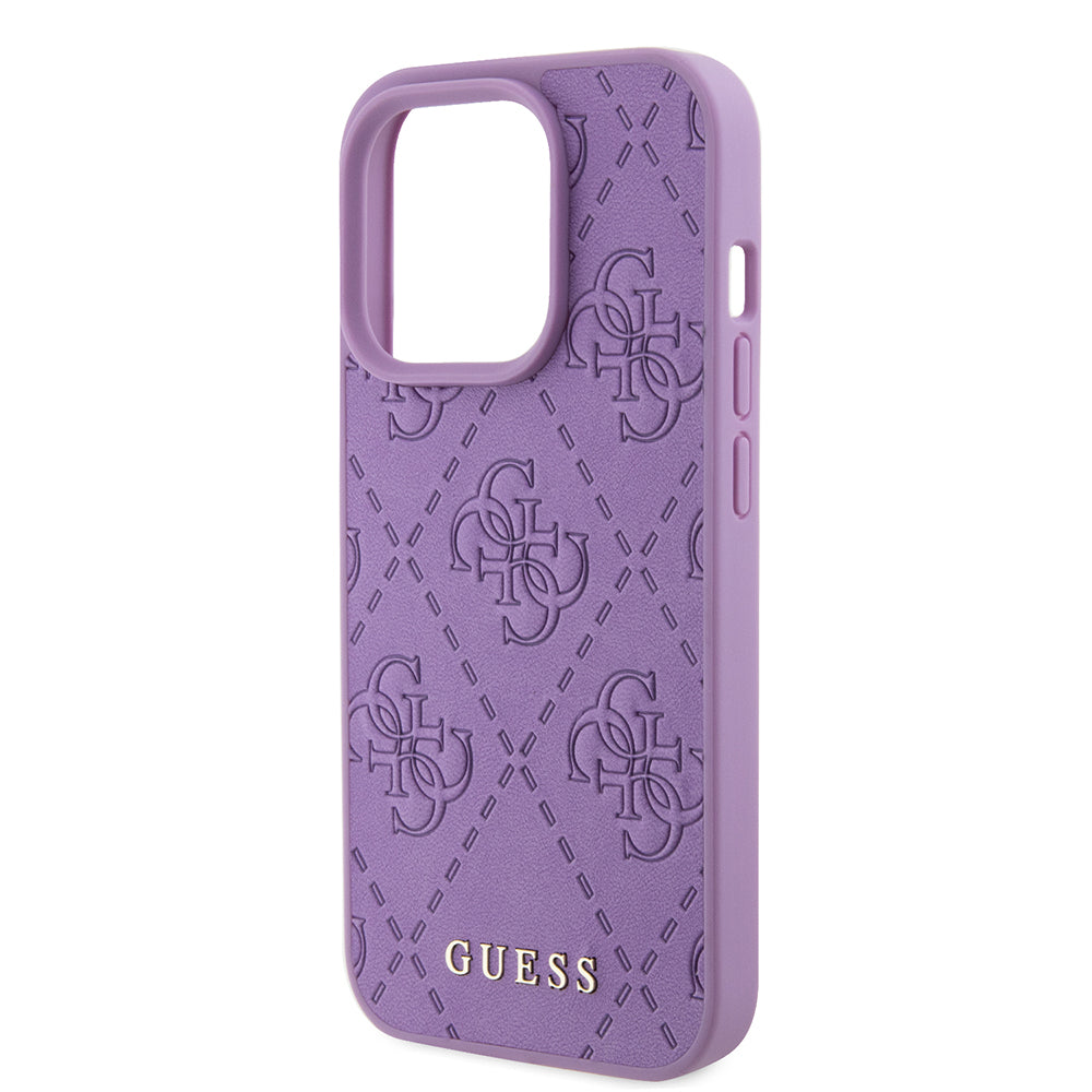 Custodia per Apple iPhone 15 Pro Max, Guess, 4G Stamped, Lilla Chiaro