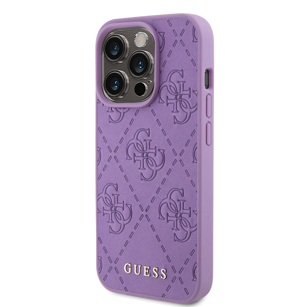 Custodia per Apple iPhone 15 Pro Max, Guess, 4G Stamped, Lilla Chiaro