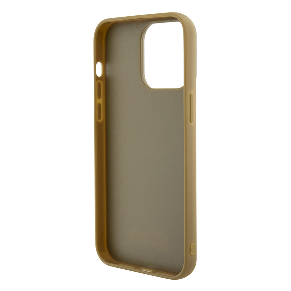 Custodia per Apple iPhone 15 Pro Max, Guess, Disco Metal Script, Dorata