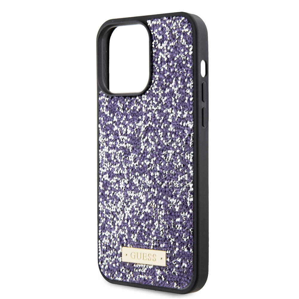 Custodia per Apple iPhone 15 Pro, Guess, Rhinestone Metal Logo, Viola