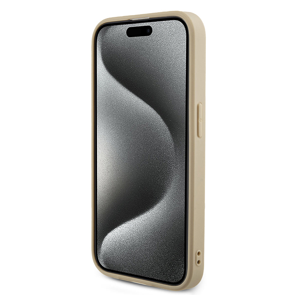 Custodia per Apple iPhone 15 Pro Max, Guess, Saffiano Iridescent Script, Dorata