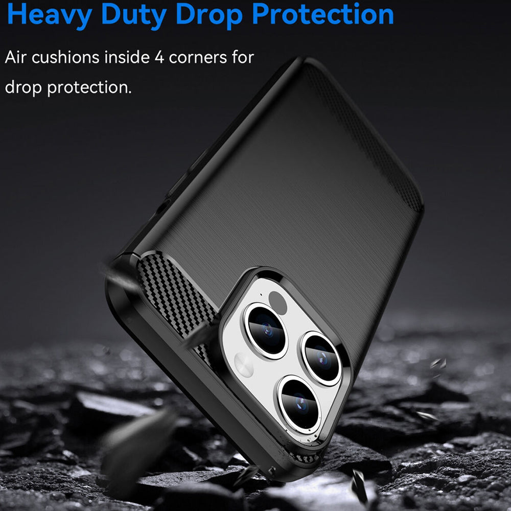 Custodia per Apple iPhone 15 Pro Max, Techsuit, Carbonio, Nera