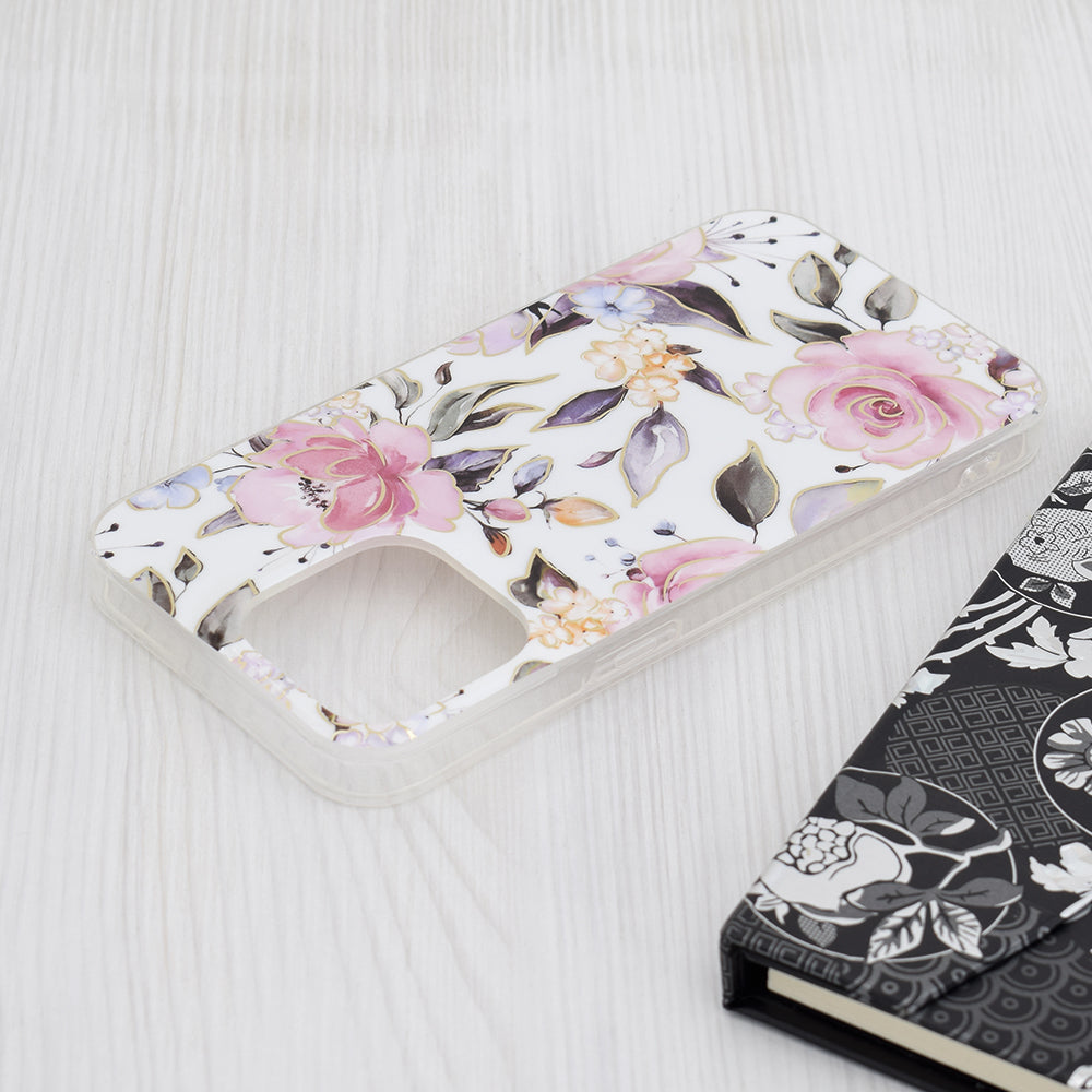 Custodia per Apple iPhone 15 Pro Max, Techsuit, Marble, Bianca