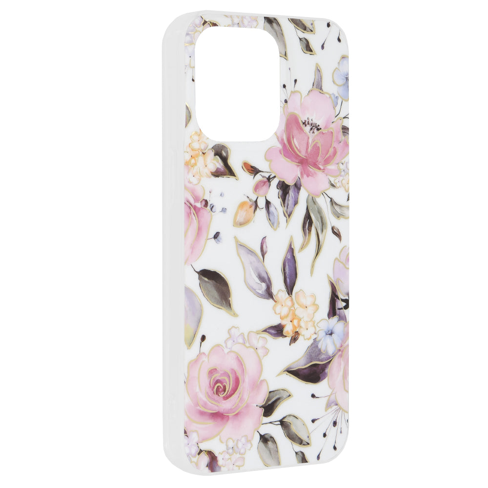 Custodia per Apple iPhone 15 Pro Max, Techsuit, Marble, Bianca
