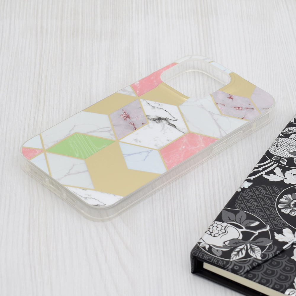 Custodia per Apple iPhone 15 Pro Max, Techsuit, Marble, Viola