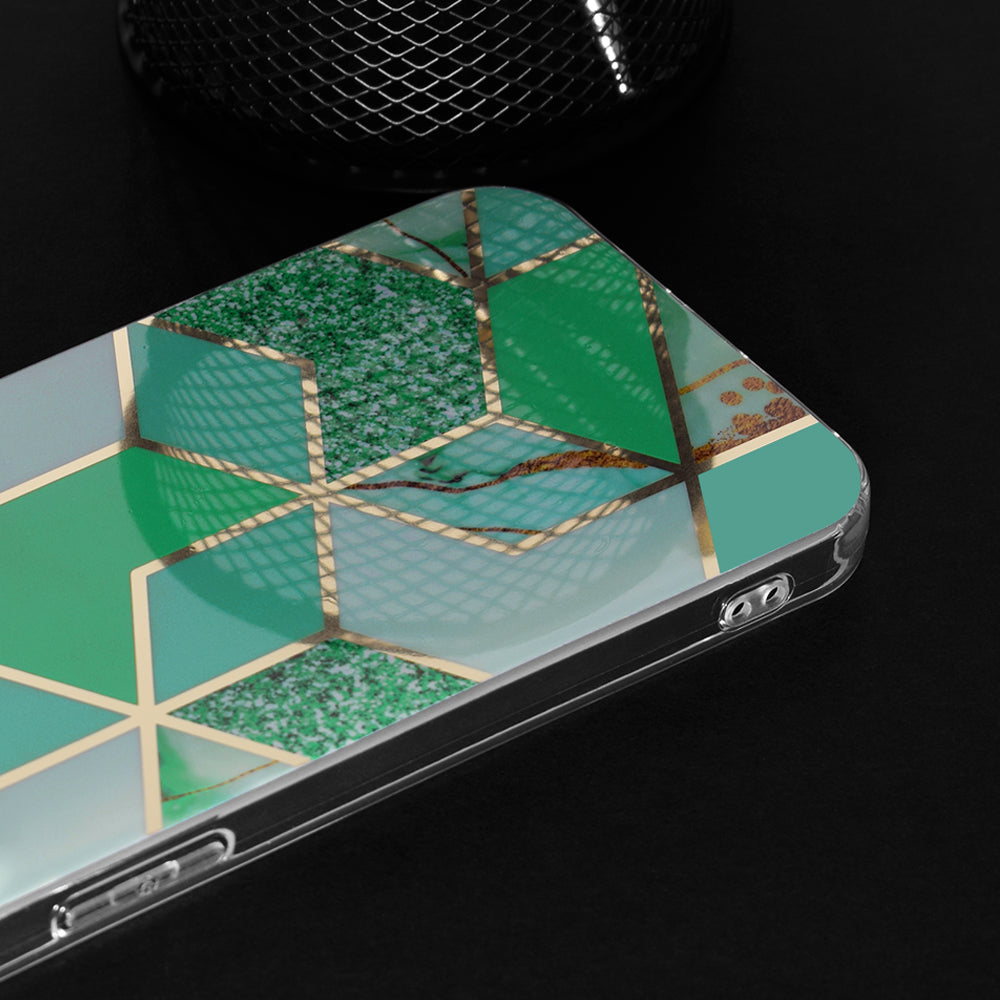 Custodia per Apple iPhone 15 Pro Max, Techsuit, Marble, Verde