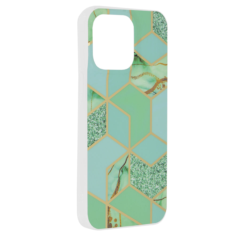 Custodia per Apple iPhone 15 Pro Max, Techsuit, Marble, Verde