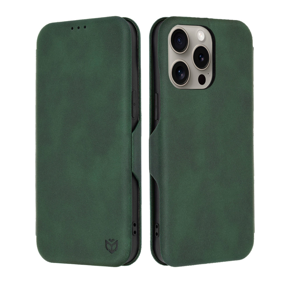 Custodia per Apple iPhone 15 Pro Max, Techsuit, Safe Wallet Plus, Verde