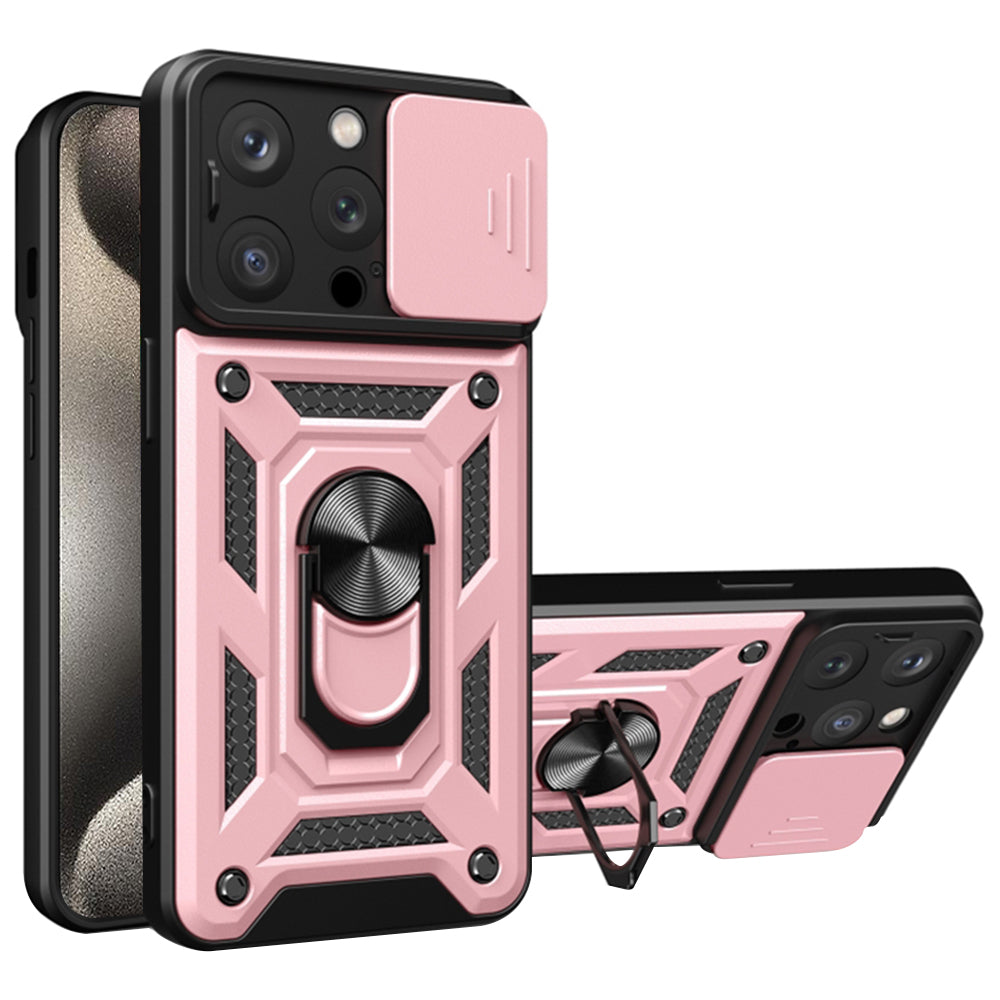 Custodia per Apple iPhone 15 Pro, Techsuit, CamShield, Rosa