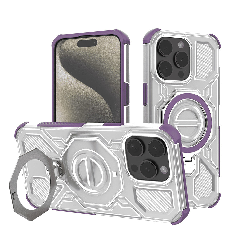 Custodia per Apple iPhone 15 Pro, Techsuit, Carbon Shield Pro, Viola