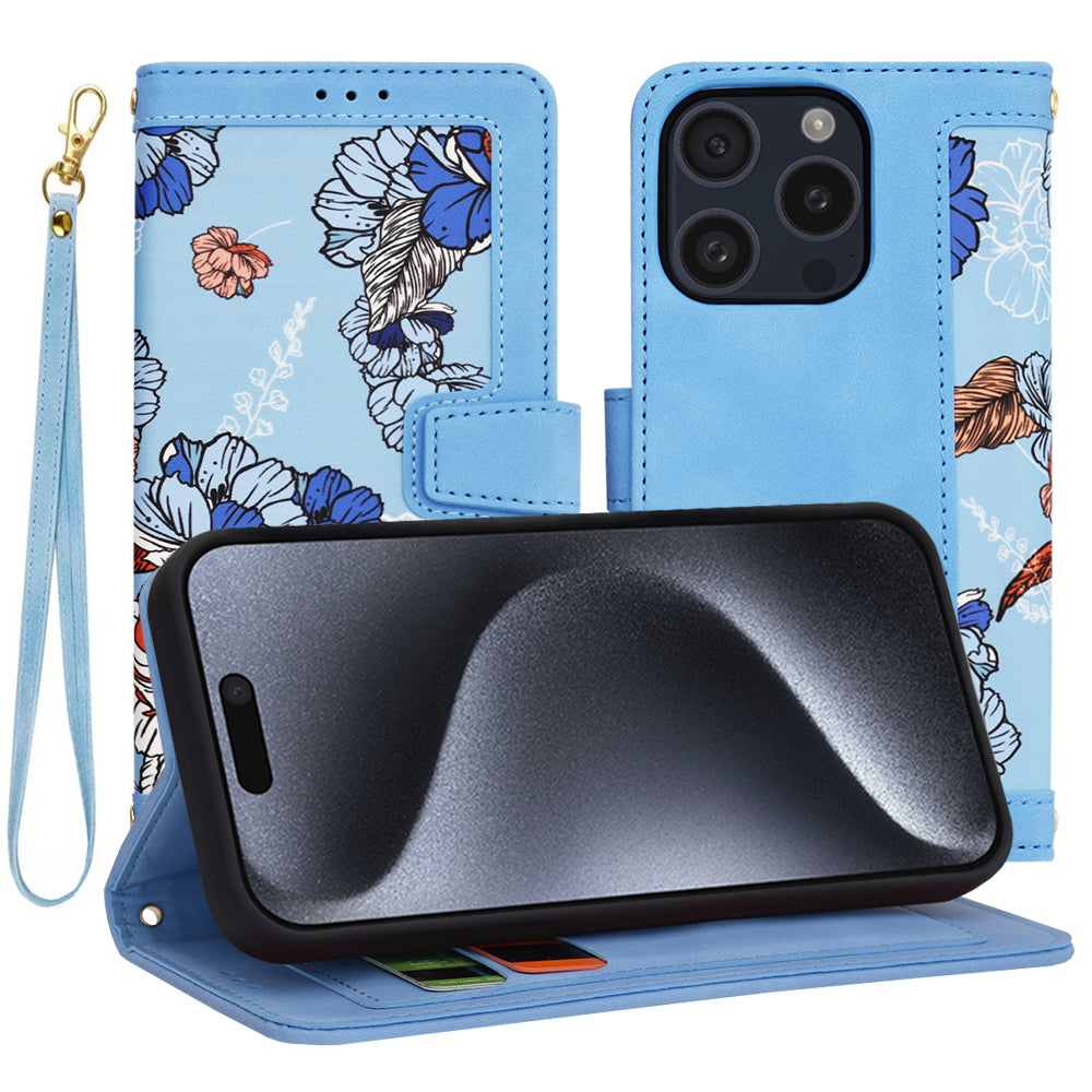 Custodia per Apple iPhone 15 Pro, Techsuit, FlipCraft, Blu