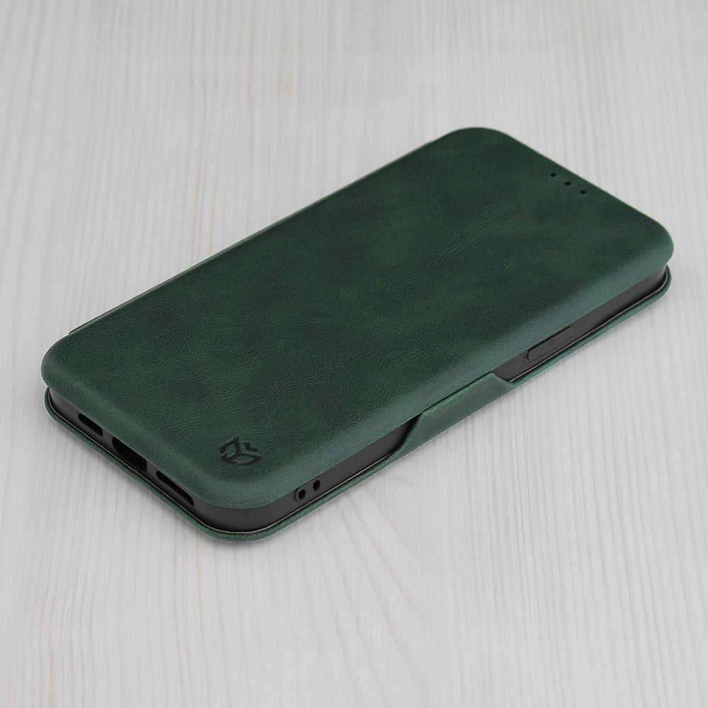 Custodia per Apple iPhone 15 Pro, Techsuit, Safe Wallet Plus, Verde